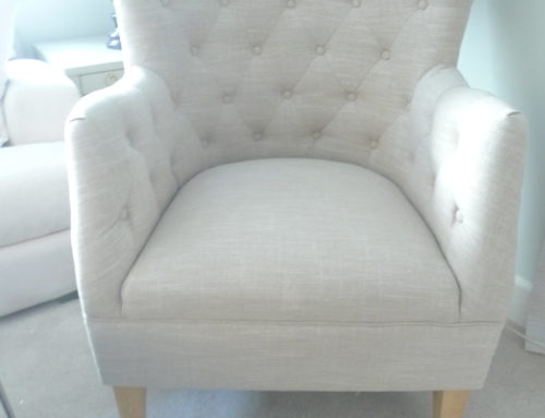 Wing Chair, Transitional Linen Blend Natural $350