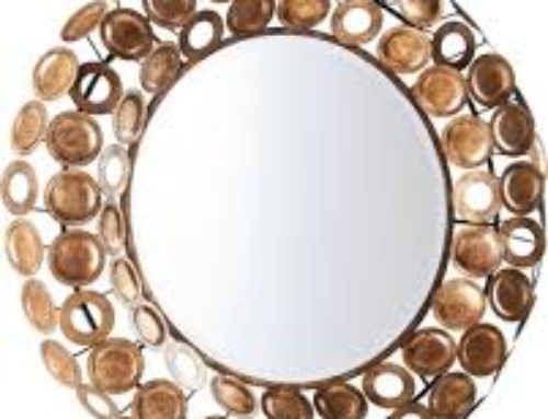 Mirror, Bevelled, Antique Gold Finish, 30″ $200